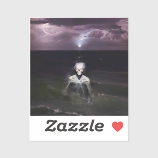 Sticker Fantôme en mer - Peinture à l'huile (Feuille)