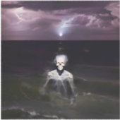 Sticker Fantôme en mer - Peinture à l'huile (Recto)