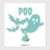 Sticker Fantôme Halloween Poo (Feuille)