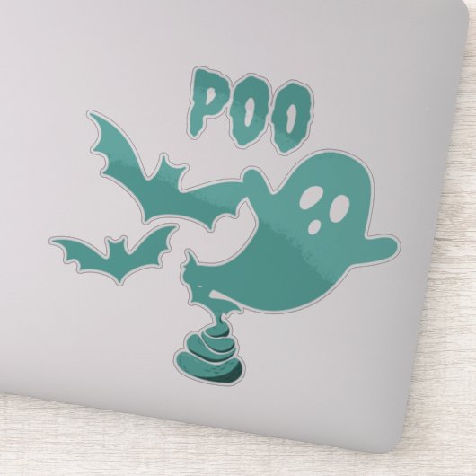Sticker Fantôme Halloween Poo (Détail)