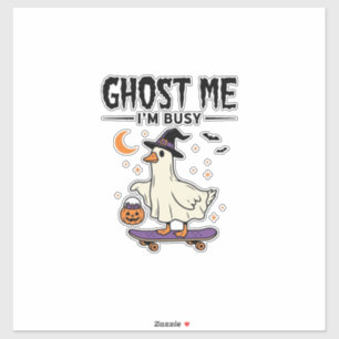 Sticker Fantôme, je suis occupé Halloween Oie Skateboard