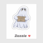 Sticker Fantôme triste drôle (Feuille)