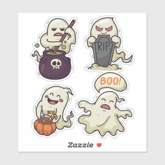 Sticker Fantômes d'Halloween (Feuille)