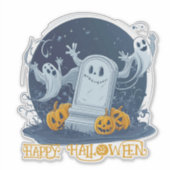 Sticker Fantômes éffrayants au cimetière (Devant)