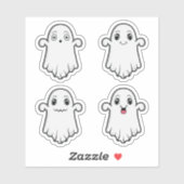 Sticker Fantômes mignons Avec Différentes Expressions Hall (Feuille)