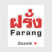 Sticker Farang ♦ Étranger en langue thaï Script ♦ (Feuille)