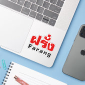 Sticker Farang ♦ Étranger en langue thaï Script ♦ (Ordinateur portable avec iPhone)