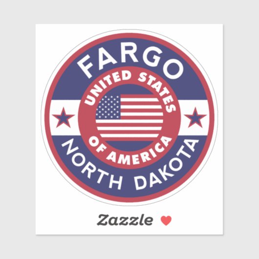 Sticker FARGO, Dakota du Nord (Feuille)