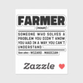 Sticker Farmer Noun Définition Cool Agriculture Louveur à  (Feuille)