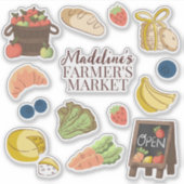Sticker Farmer's marché anniversaire enfants fête faveur (Devant)