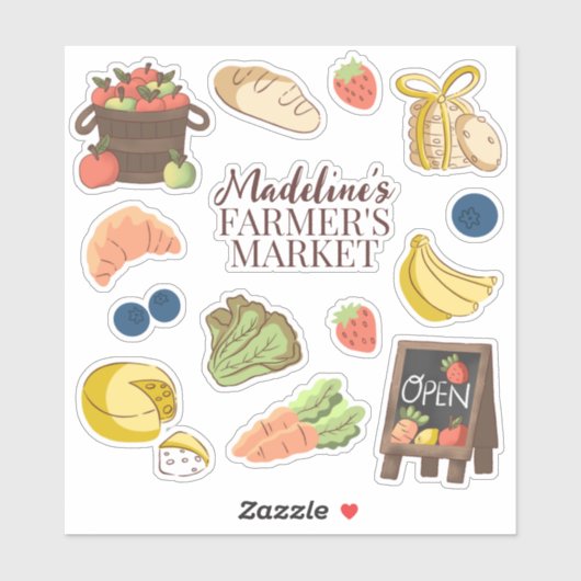 Sticker Farmer's marché anniversaire enfants fête faveur (Feuille)