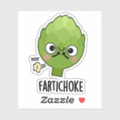 Sticker Fartichoke Funny Farting Artichoke Pun (Feuille)