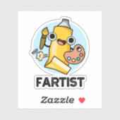 Sticker Fartist Funny Artiste Pun (Feuille)
