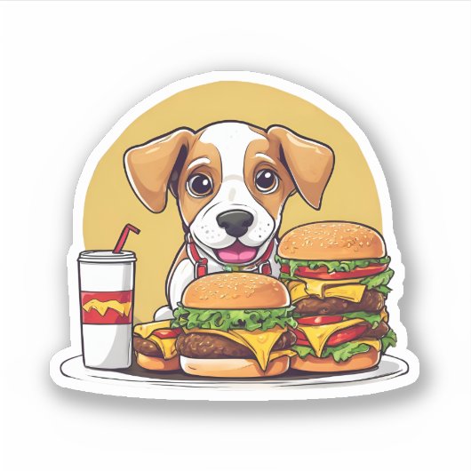 Sticker Fast Food Dog Waterproof (Devant)