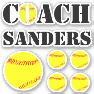 Sticker Fastpitch Softball entraîneur Nom personnalisé Fun