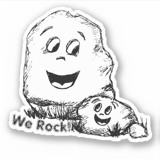 Sticker Father and Son Rocks Sketch (Devant)