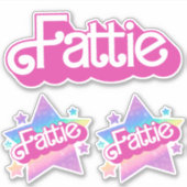 Sticker Fattie Plus Size Rainbow Retro 90's Nostalgia Star (Devant)
