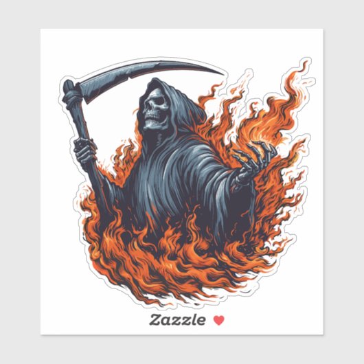 Sticker Faucheuse en feu (Feuille)