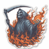 Sticker Faucheuse en feu (Devant)