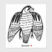 Sticker Faucon de la fibre noire (Feuille)