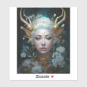 Sticker Faun Elf Femme Imaginaire Art (Feuille)
