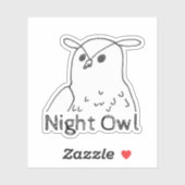 Sticker Faune dessinée à la main Nature Bird Night Owl (Feuille)