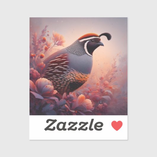 Sticker Faune Nature California Quail Bird (Feuille)