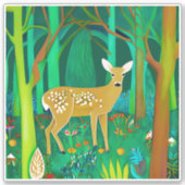 Sticker Faune tachetée dans un cadre forestier Imaginaire (Devant)