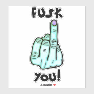 Sticker Fausse f-bombe et faux collant de blague du majeur