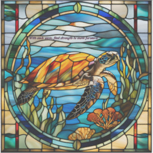 Sticker Fausse Tortue de Mer en Verre Peint