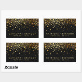 Sticker Faux Black and Gold Foil Confetti Favorise (Feuille)