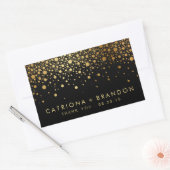 Sticker Faux Black and Gold Foil Confetti Favorise (Enveloppe)