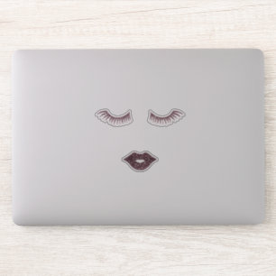 Sticker Faux cils et lèvres scintillants pour fille mignon
