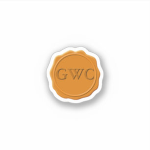 Sticker Faux Cuivre Cire Sceau Monogramme Personnalisé