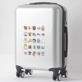 Sticker Faux Enamel Pin Animaux (Sur valise)
