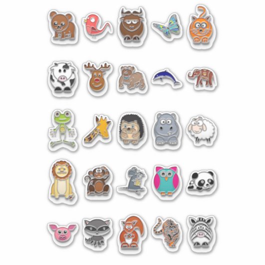 Sticker Faux Enamel Pin Animaux (Devant)