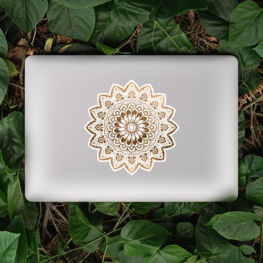 Sticker Faux Foil Gold Main tirée Mandala