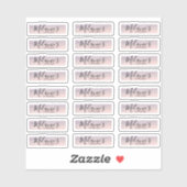Sticker Faux Glitter Rose Brillant à Lèvres Logo Marque (Feuille)