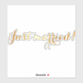 Sticker Faux-golden juste marié (Feuille)
