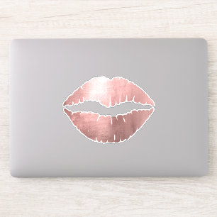 Sticker Faux Rose Gold Ombre Foil Lipstick Kiss