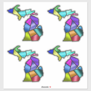 Sticker Faux Stainglass Michigan Belle