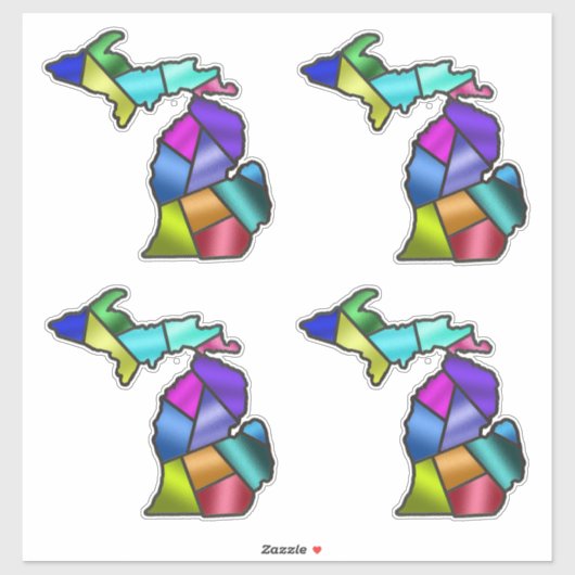 Sticker Faux Stainglass Michigan Belle (Feuille)