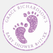 Sticker Faveur Baby shower Parties scintillant vio (Devant)