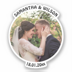 Sticker Faveur de mariage personnalisée   Or  Photo