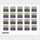 Sticker Faveur Lime et Purple Mariage damassé (Feuille)