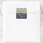 Sticker Faveur Lime et Purple Mariage damassé (Sac)