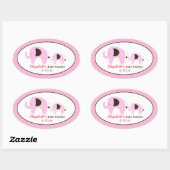 Sticker Faveur Ovale Personnalisé Dottie Elephant (Feuille)