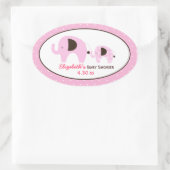 Sticker Faveur Ovale Personnalisé Dottie Elephant (Sac)
