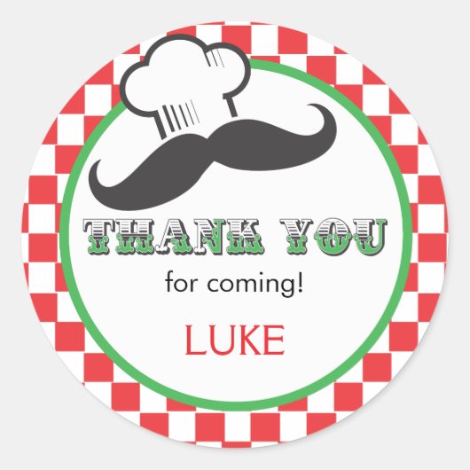 Sticker Faveur Pizza Party (Devant)