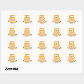 Sticker Faveur rond ORANGE OWL | Sceau d'enveloppe (Feuille)